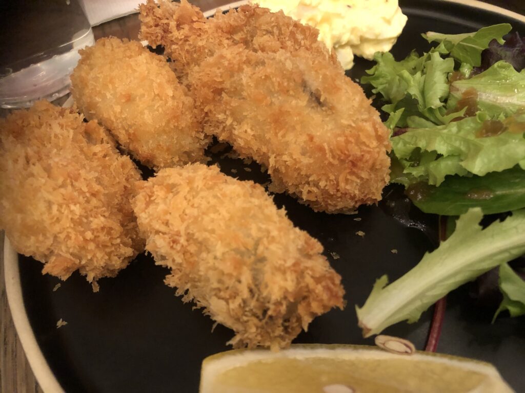 fried oysters at Tsurutontan